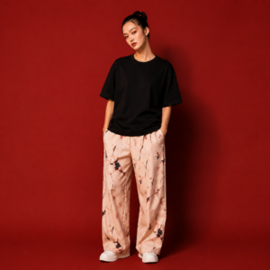 Over Size T Shirt Women Graphic Print Round Neck Black T-Shirt